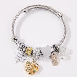 fashion conciseOL love more elements pendant temperament woman bangle