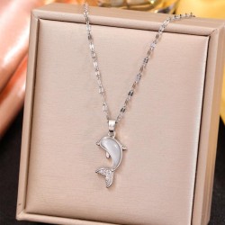 fashion concise sweetOL dolphin personality lady necklace