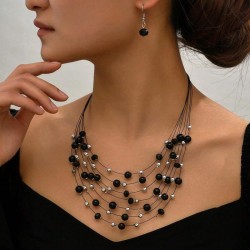 fashion concise noble wind multilayer Pearl all-Purpose temperament woman neck..