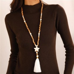  Bohemia beads cross love turquoise pendant tassel necklace exotic ethnic styl..