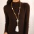  Bohemia beads cross love turquoise pendant tassel necklace exotic ethnic style sweater chain