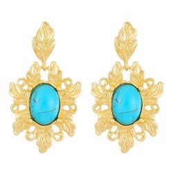 occidental style medium turquoise earrings palace Earring retro atmospheric st..