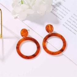  retro geometry Earring fashion leopard Round Acrylic earrings earring tempera..