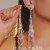 claw chain Rhinestone long style geometry personality earrings ear stud earring occidental style exag