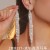 claw chain Rhinestone long style tassel personality earrings ear stud earring occidental style exagge