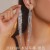 claw chain Rhinestone long style tassel personality earrings ear stud earring occidental style exagge