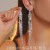 claw chain Rhinestone long style tassel personality earrings ear stud earring occidental style exagge