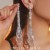 claw chain Rhinestone long style tassel personality earrings ear stud earring occidental style exagge