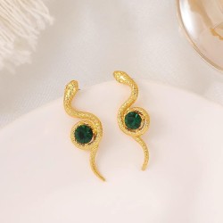 occidental style temperament diamond snake earrings woman retro fashion twinin..
