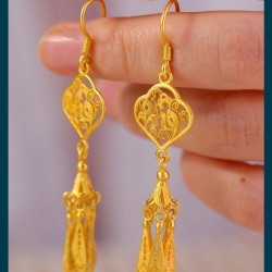 earrings handmade earring wind woman Earring gilded silver brief temperament ..