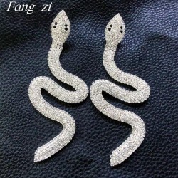 occidental style personality exaggerating Rhinestone snake Modeling long style..
