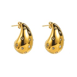 E occidental styleI wind stainless steel diamond earrings  fashion all-Purpose..
