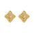 E bronze square pattern ear stud  temperament medium wind zircon geometry earrings