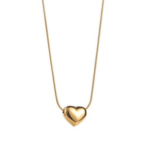  stainless steel three-dimensional surface love necklace  samll sweet temperamentI wind chain