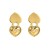 E bronze zircon Double love earrings  sweet brief color retention ear stud