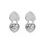 E bronze zircon Double love earrings  sweet brief color retention ear stud