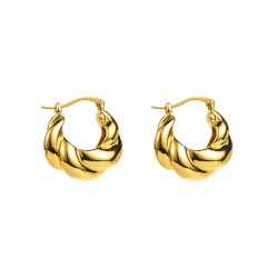 E occidental style retro bronze pattern circle surface earrings  geometry tren..