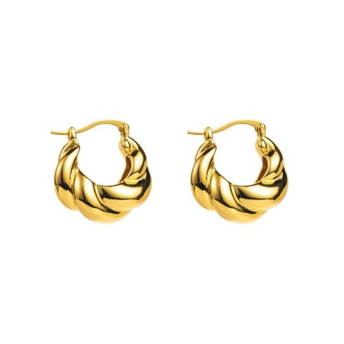 E occidental style retro bronze pattern circle surface earrings  geometry trend twisted earrings woman