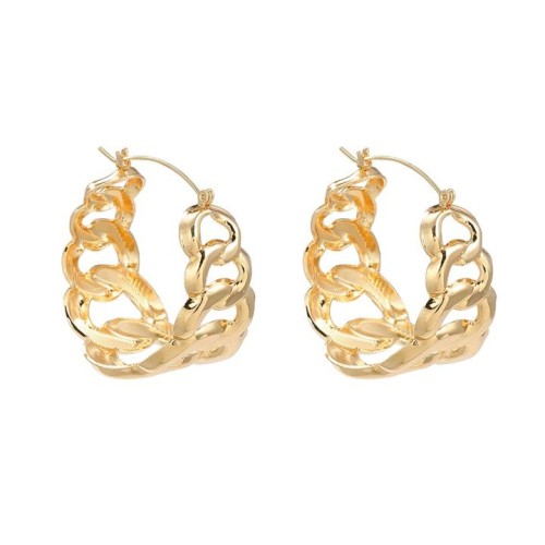  Alloy earrings occidental style Earring woman chain Round Metalearrings