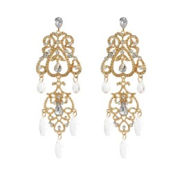 medium earrings occidental style Earring woman fashion retro Alloy hollow carv..