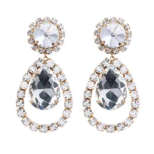 Autumn and Winter drop earring occidental style exaggerating earrings lady trend fully-jewelled bride banquet st
