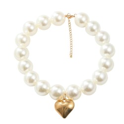 Autumn and Winter large pieces imitate Pearl necklace occidental style woman heart-shaped pendant sweater chain 