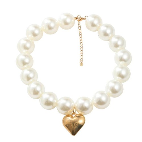 Autumn and Winter large pieces imitate Pearl necklace occidental style woman heart-shaped pendant sweater chain 