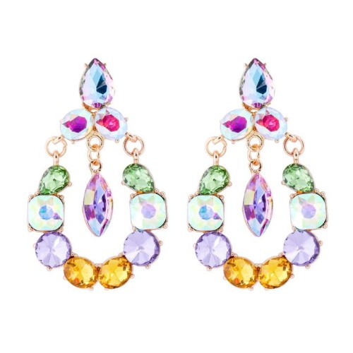 occidental style fashion big drop Alloy fully-jewelled retro temperament exaggerating earrings woman trend super fu