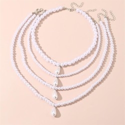  occidental style woman Pearl necklace four drop pendant Bohemia fashion woman..