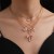  occidental style Metal chain woman necklace Alloy enamel pendant butterfly love fashion woman necklace
