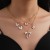  occidental style Metal chain woman necklace Alloy enamel pendant butterfly love fashion woman necklace
