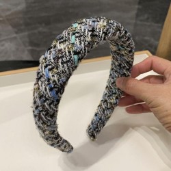  windRetro color flower Headband width Headband blue