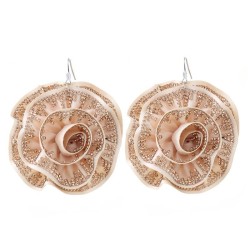  rose earrings retro exaggerating fully-jewelled Cloth big flowers earring Ear..