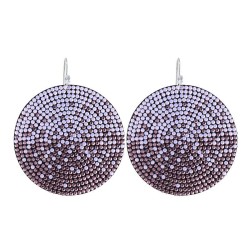  zircon geometry Round earrings  occidental style super fully-jewelled Earring