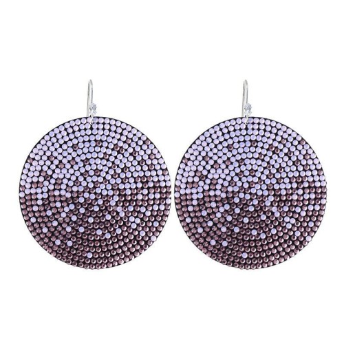  zircon geometry Round earrings  occidental style super fully-jewelled Earring