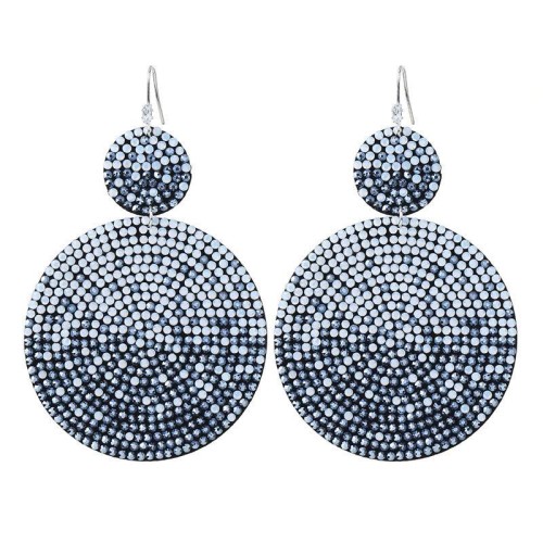  zircon fashion geometry Round earrings  occidental style super fully-jewelled Earring