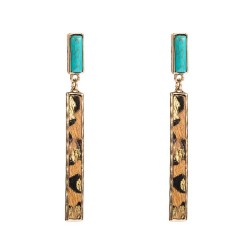 occidental style exaggerating personality long style leather earrings Alloy em..