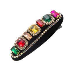 Korean style retro velvet colorful diamond hair clip fashion Headband all-Purp..