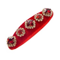 retro velvet diamond samll wind high hair clip  all-Purpose thick Headband
