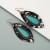 leopard leather earrings personality Alloy embed big turquoise high long style banquet Earring