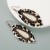 leopard leather earrings personality Alloy embed big turquoise high long style banquet Earring