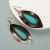 leopard leather earrings personality Alloy embed big turquoise high long style banquet Earring