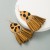 trend leopard leather earrings woman exaggerating personality long style tassel banquet Earring