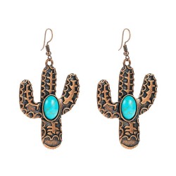 trend retro personality earrings Alloy embed turquoise creative earring