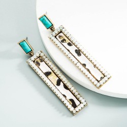 occidental style trend creative retro leather earrings Alloy embed crystal tur..