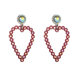 occidental style fashion exaggerating earrings woman Alloy diamond big love te..