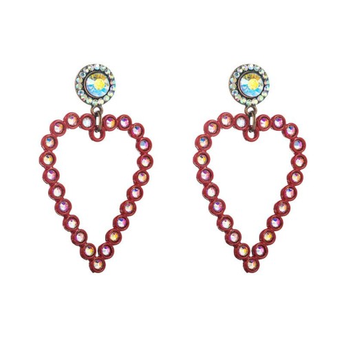 occidental style fashion exaggerating earrings woman Alloy diamond big love temperament samll Earring