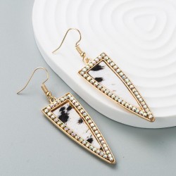 occidental style personality leather earrings all-Purpose Alloy diamond leopar..