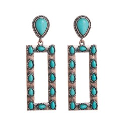 occidental style Alloy bronze retro earrings woman personality brief embed tur..