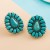 retro turquoise ear stud Bohemia Alloy embed turquoise exaggerating Earring